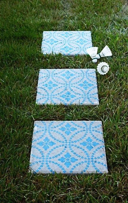 6 Awesome DIY Backyard Design Ideas for Spring You Won’t Be Able to Resist - Stencilled pavers, Australian Outdoor Living.