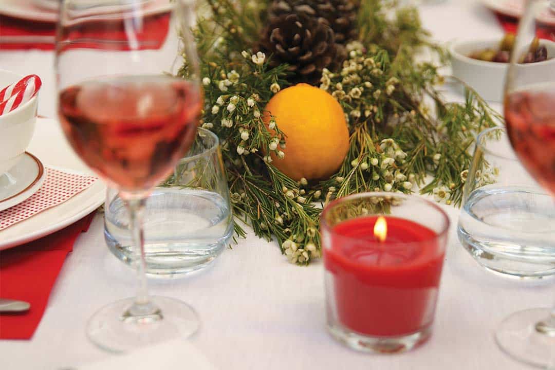 Christmas table centrepieces