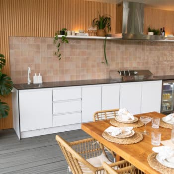Premium Outdoor Kitchen - White Catalina Marble