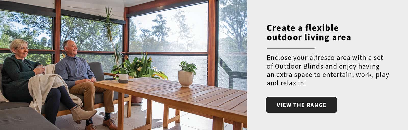 Create a flexible living area with Patio Blinds