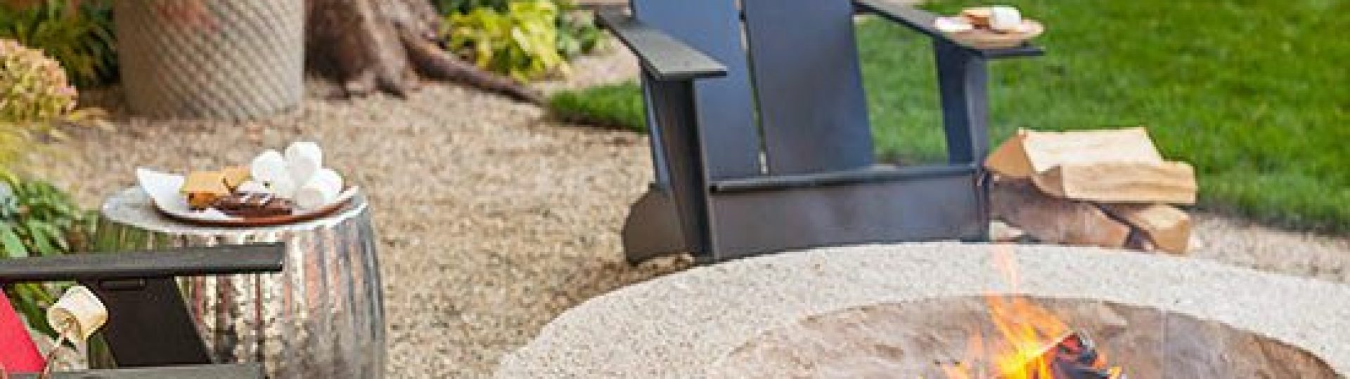 Chairs around a fire pit