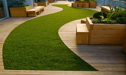 Rooftop Deck with Artificial Grass Path